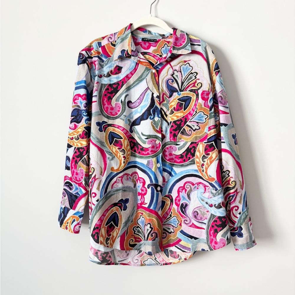Apny Paisley Button Down Top